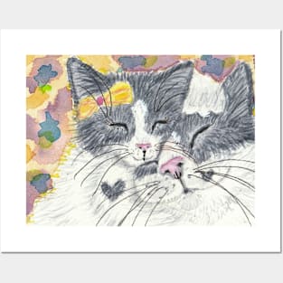 Mother cat and baby Posters and Art